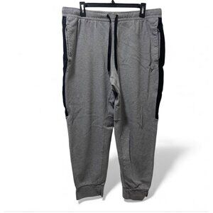 Mens Jogger Sweatpants With Black Side Panels Drawstring Waist & Side Pockets